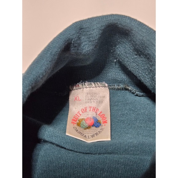 Fruit of the Loom Mens Teal‎ Long Sleeve Turtleneck Casualwear XL - Picture 3 of 6